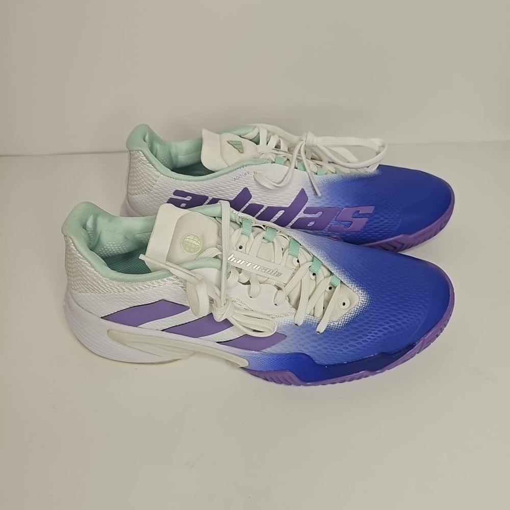 Adidas Women's Barricade Blue Purple and White Sneakers Size 9